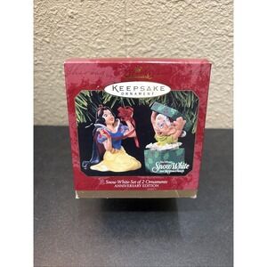 Hallmark Keepsake ~Snow‎ White-Set of 2 Ornamants~Anniversary Edition~1997~NIB